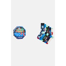 Happy Socks - Erkek Çok Renkli Star Wars Grogu’s Holiday Temalı  6\'lı Çorap Seti