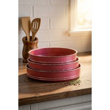 Porsima Montella 3lü Tepsi̇ Seti Fırın Tepsisi 26-28-30CM Kızıl
