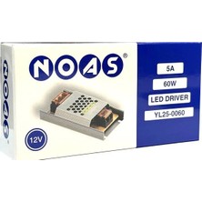 Noas 12 Volt 5 Amper Süper Slim Şerit LED Trafosu YL25-0060