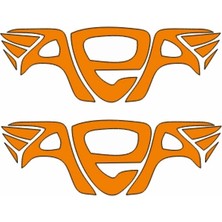 Yamanb Altın Elbiseli Adam 2 Adet Kask Pc Leptop Motorsiklet Sticker 12*4cm 2 Adet Turuncu