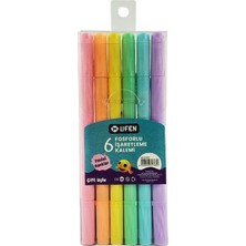 Ataby Çift Uçlu 6'lı Pastel Renkler Ufen Fosforlu - Keçeli Kalem