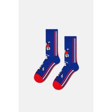 Happy Socks - Lacivert Fransa Dünya Kupası Sneaker Çorap