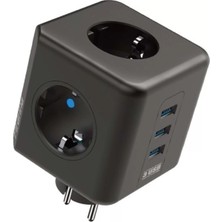 LTG Nova Winnboss Akım Korumalı Isıya Dayanıklı 3 Lü Duvar Tipi Priz 3 Adet USB 3440