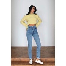 Lacarino 7609 Mom Fıt Kadın Jean Pantolon