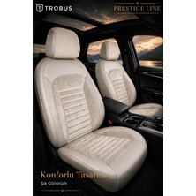 Trobus Hyundai I30 2007 ve Sonrası Bel Destekli Tay Tüyü Koltuk Kılıfı Prestige Line Krem