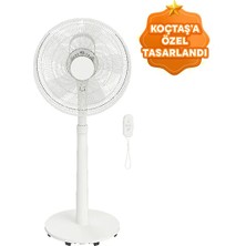 GoodHome Carrao 35 cm Ayaklı ve Uzaktan Kumandalı Beyaz Vantilatör