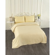 Rasel Tekstil 100% Pamuklu Sarı Lastikli Çarşaflı Pike Takımı 200X230 Sarı