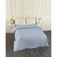 Rasel Tekstil 100% Pamuklu Mavi Lastikli Çarşaflı Pike Takımı 200X230 Mavi