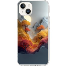 Le Balvo Iphone 13/14 Uyumlu Renk Dalgalı Manzara Baskılı Silikon Kılıf