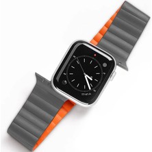 Meks Dux Ducıs Apple Watch 42/44/45MM Için Manyetik Zincir Versiyon Pu Deri Kayış Kord - HEP-2500-929