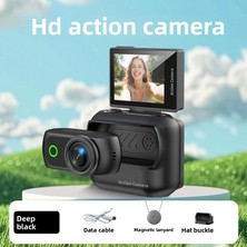 Serreha 1080P Manyetik Ayrılabilir Döner Ekranlı Parmak Aksiyon Kamerası + Boyun Askısı ve SD Kart Hediye - SİYAH RENK