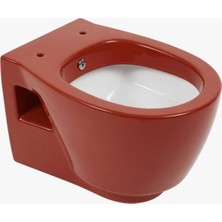 Ece Banyo - Ronda Design Dışı Kırmızı, Içi Beyaz Asma Klozet, Kapak Hariç Outlet - 7623-1-