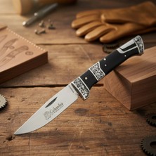 Knivox Columbia Company MB3936-B Gravür Işlemeli Ahşap Kabze Kamp Çakısı