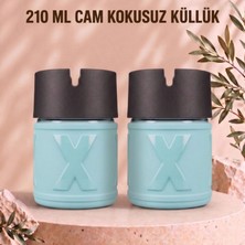 Le Paris x Küllük 2’li Set | Cam Hazneli Kapaklı Dumansız Sigara Küllüğü | Ev Ofis Balkon Araç Kullanım