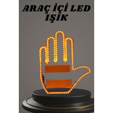 Meks El Orta Parmak LED Kumandalı Araç Içi Reflektör Arka Cam El Simgesi - HEP-8632-8216