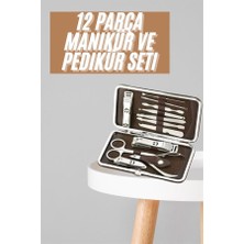 Meks Tırnak Bakım Seti Tırnak Düzeltme Batık 12 Parça Çanta Tipi Manikür Pedikür - HEP-5760-756