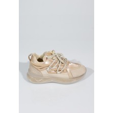 Dgn B1014 Kadin Kalin Taban Bağcikli Sneakers Ayakkabi