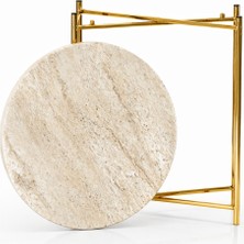 Çelsan Luna Yan Sehpa | Katlanabilir Sehpa | Suntalam Tabla | Gold Metal