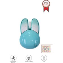 Torima TM-21 Kablosuz Tavşan Kulaklı Mouse 1200 DPI Bluetooth Ev - Ofis Kullanımı İçin Mavi