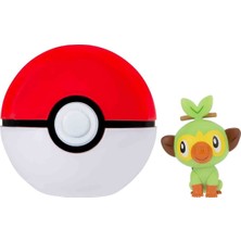 Jazwares Pokemon Clip 'n' Go Poke Topu ve Figür Seti POK/95057-G - Grookey ve Poke Ball