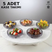 LE Paris 5’li Kristal Sunum Kasesi Seti |meze, Kuruyemiş, Bisküvi & Tatlı Sunumluk | Şık ve Dayanıklı