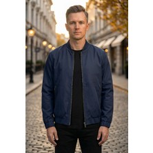 Little Cup Jeans Co Erkek Regular Fit  Teknik Kumaş Mevsimlik Lacivert Pilot Mont