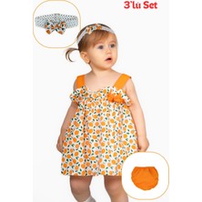 Mai Perla Turuncu Kız Bebek Takım Unisex 12 - 18 Ay Mandalina Baskılı Günlük Kullanım İçin