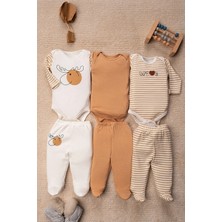 Mai Perla Geyik Desenli Alt Üst 6 Parça 3'lü Set Bebek Takımı