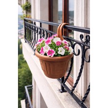 Binbirreyon Tek Askılı Balkon Saksısı Balkon Demirine Asılan Saksı 21CM AH156