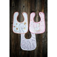 Mai Perla Kuğu Temalı Pamuklu Microfiber Unisex Bebek Mama Önlüğü