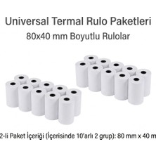 Pos 80X40 Termal Adisyon Rulosu - 40 Metre Tam Boy Net Baskı - 20'li ve 30'lu Avantajlı Set Seçenekli