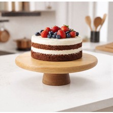 Ciho Socks Ciho Bambu Ayaklı Yuvarlak Sunumluk Pasta Standı 25 cm