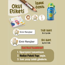 Yunus Copy Okul Etiketi Kalem Defter Etiketi Sevimli Hayvanlar Temalı Özel Isim Yazılabilen Etiket - 252ADET