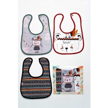 Mai Perla Yerli Temalı Kare 3 Parça Microfiber Mama Önlüğü Kendi Kutusunda Çıtçıtlı