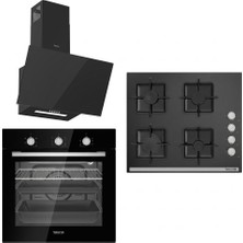 Tecna Cooktec Siyah Cam Ankastre Set