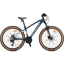 Kron Xc 100 - 26" Mtb - 14' - 21 Vites - H.disc - Mat Koyu Lacivert/gri-Kırmızı