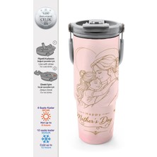Coral High Anneler Gününe Özel Anne Kız Çocuk Desenli Pipetli ve Direkt Içim Çelik Termos 900 ml 38762