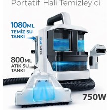 Atlt Atlantis 750W Portatif Halı Koltuk Araç Yıkama Makinesi Temizleyici 2 Hazneli Temiz Kirli Su 15 Kpa 2 Başlık