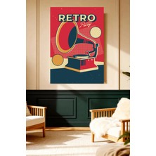 Mushen Studio Retro Party Gramofon Pikap Kanvas Tablo Vintage Duvar Dekoru Sanat Eseri Çerçevesiz Ev Ofis