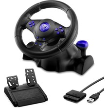 Epilons Oyuncu Direksiyon Seti 180° 3In1 Ps3/Ps2/Pc Siyah VW9803