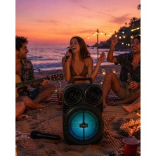 Hatıra Kutusu Taşınabilir Bluetooth Speaker Mikrofonlu Karaoke Hoparlör Rgb Işıklı 6.5 Inç Güçlü Ses - Lisinya