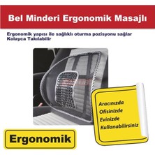 Universal Carub Bel Arkası Masajlı  Sırtlık Ortopedik Siyah
