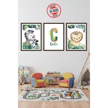 Giftcrea Uv Baskılı Çocuk Odası 3'lü Ahşap Mdf Tablo Seti - V1
