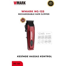 Wmark NG-125 Şarjlı Kırmızı  Saç Kesme Makinesi 7500 Rpm 2000 Mah Ayarlanabilir Profesyonel Clipper