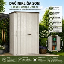 Csb Store Plastik Bahçe Dolabı Kilitlenebilir Su Geçirmez Dış Mekan Depolama Kabini Balkon Teras Çok Amaçlı