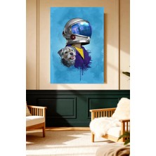 Mushen Studio Astronot Köpek Suluboya Kanvas Tablo Modern Duvar Dekoru Sanat Eseri Çerçevesiz Ev Ofis