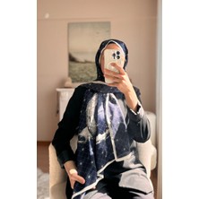 Buscarfs Lacivert Beyaz Vual Şal