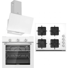 Tecna Cooktec Beyaz Cam Ankastre Set