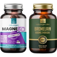 Naturagen MAGNE5D Magnezyum Complex 30 Çiğnenebilir Tablet | Bromelain 2400 Gdu 1000 Mg 60 Kapsül