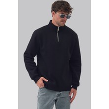 Mencod 9001 Erkek Yarım Fermuarlı Şardonlu 3 Iplik Sweatshirt Regular Fit